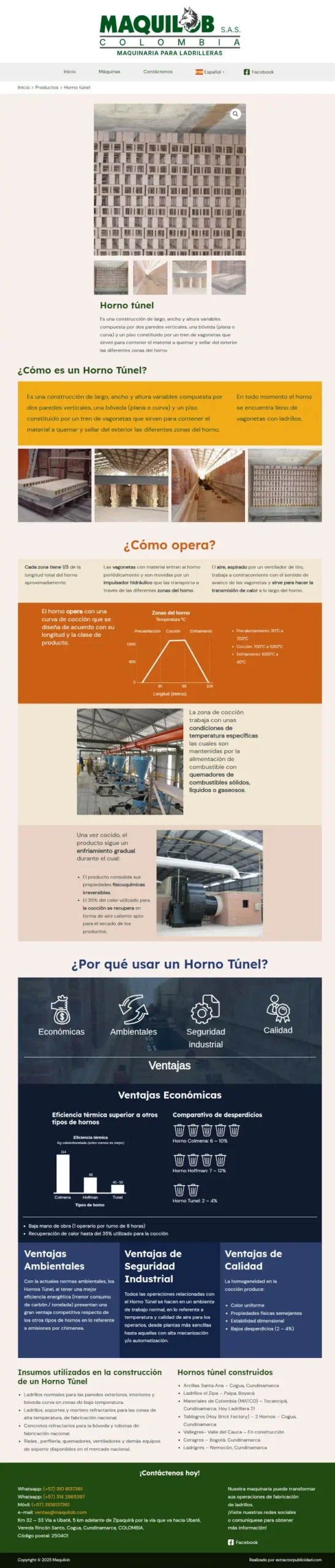 landing page horno tunel